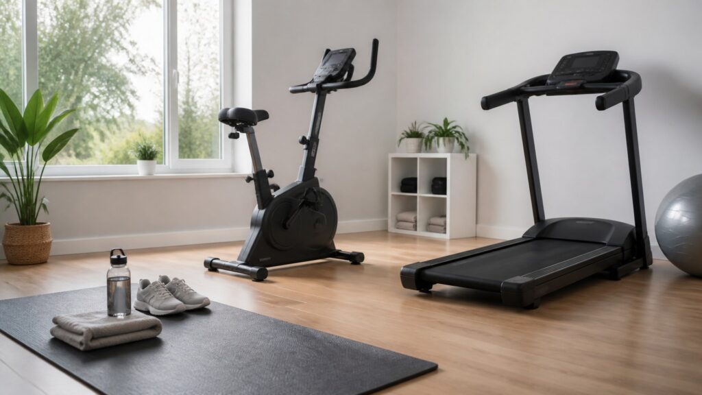 cardio equipment for overall use arranged in a practical buyer guide scene