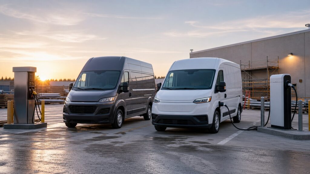 cargo vans shopping setup for fuel, charging, and operating costs with practical vehicle-focused details