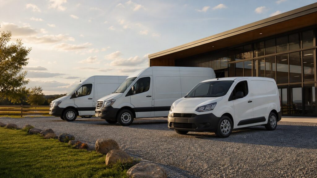 cargo vans shopping setup for new vehicle shopping with practical vehicle-focused details