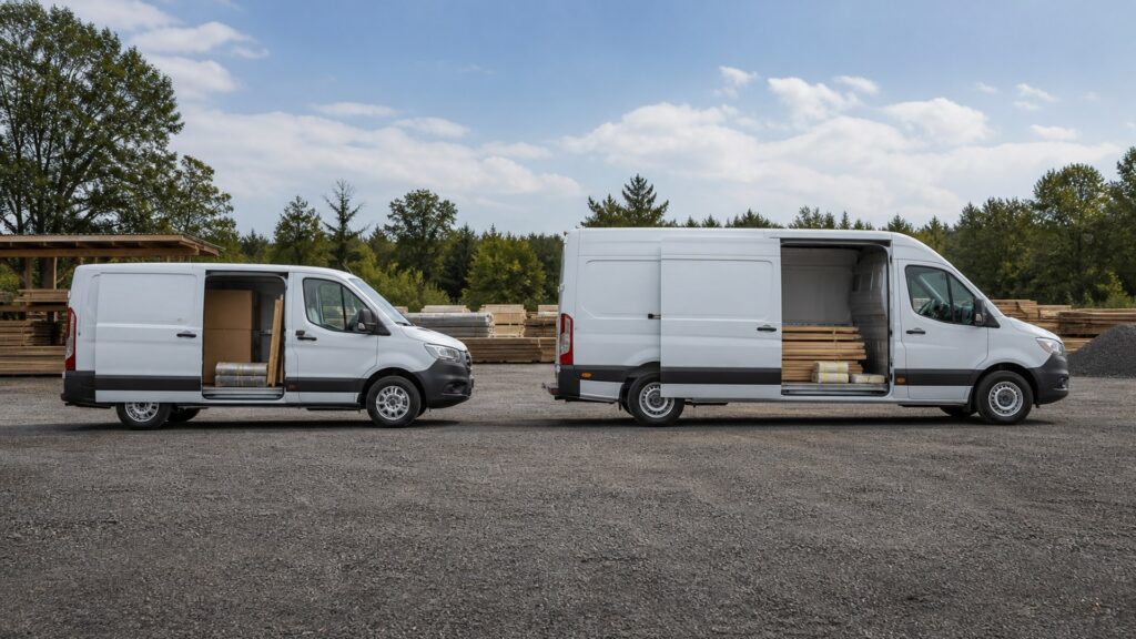 cargo vans shopping setup for overall selection with practical vehicle-focused details