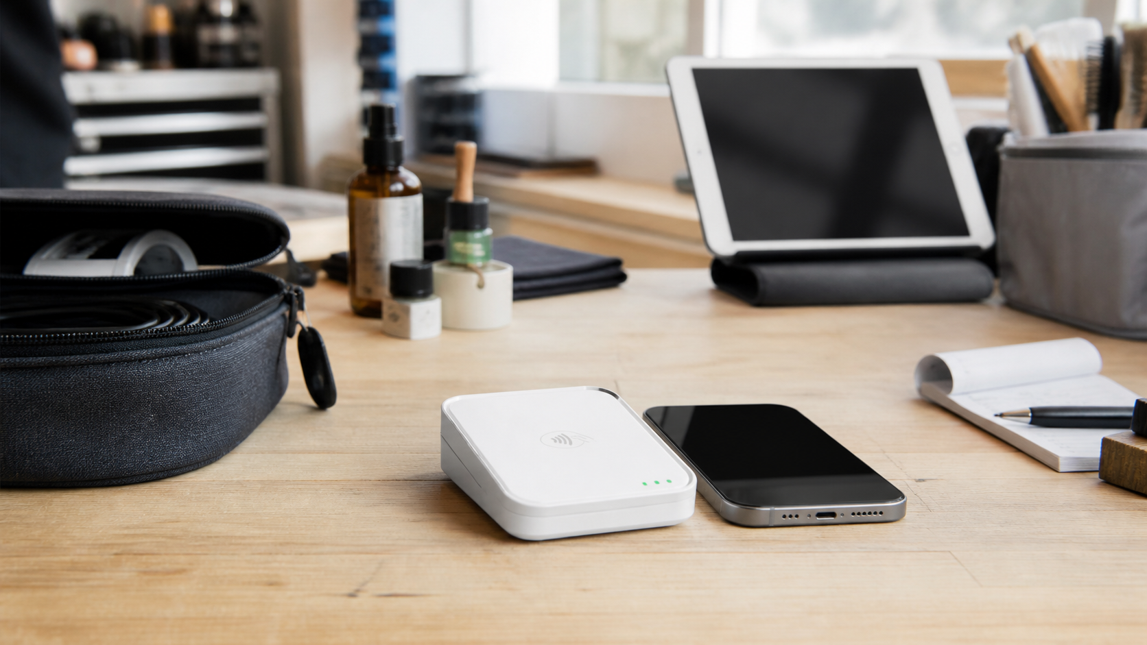 Ultra photorealistic POS hero image for Clover Go Review for Wireless POS Systems