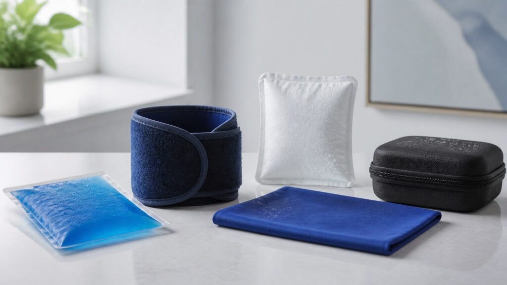Unbranded cold therapy products arranged for a careful buying comparison