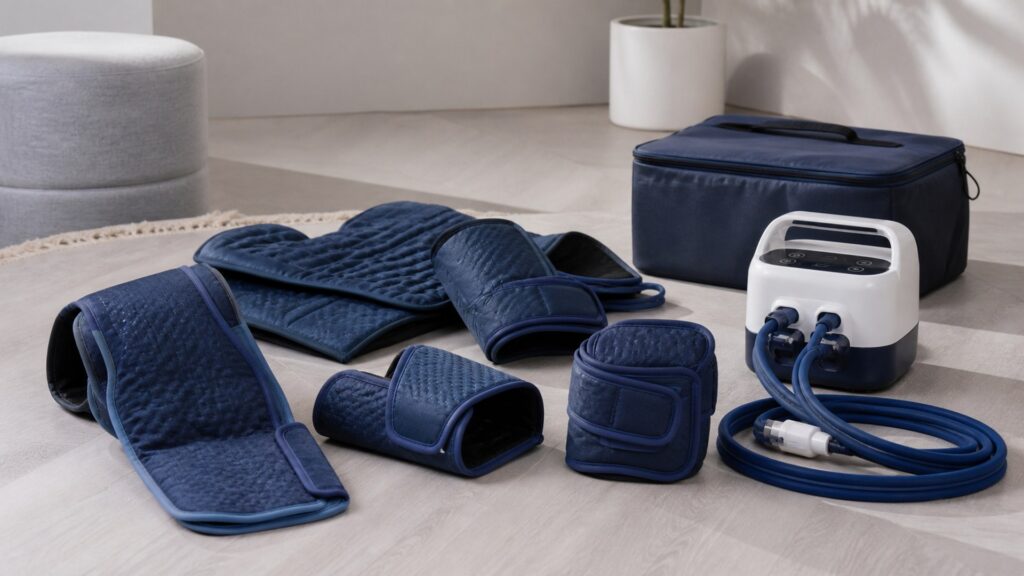Unbranded cold therapy devices products arranged for a careful buying comparison