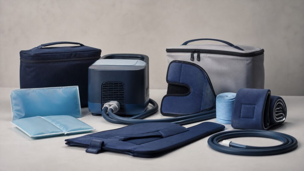 Unbranded cold therapy devices products arranged for a careful buying comparison