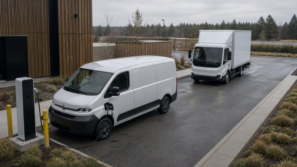 commercial electric vehicles shopping setup for fuel, charging, and operating costs with practical vehicle-focused details