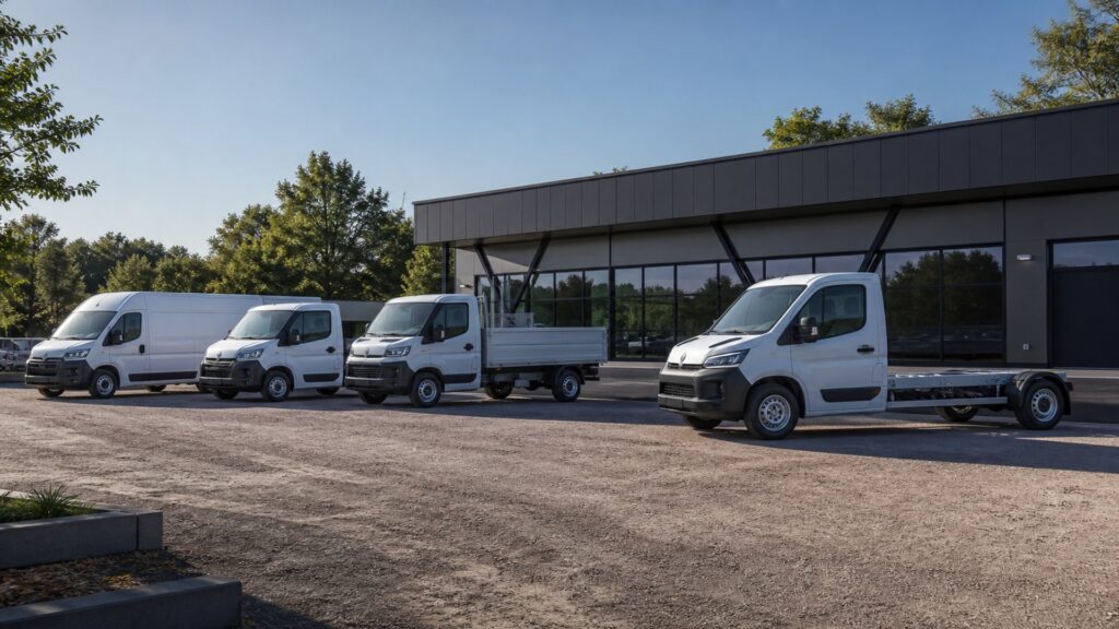 commercial electric vehicles shopping setup for new vehicle shopping with practical vehicle-focused details