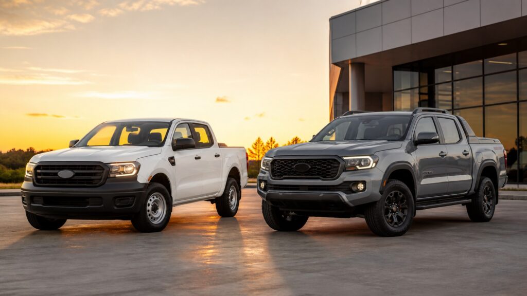 compact pickup trucks shopping setup for lease vs purchase decisions with practical vehicle-focused details