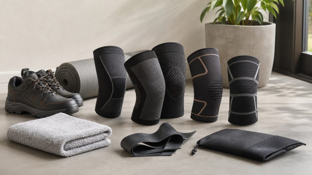 Unbranded compression knee sleeves products arranged for a careful buying comparison