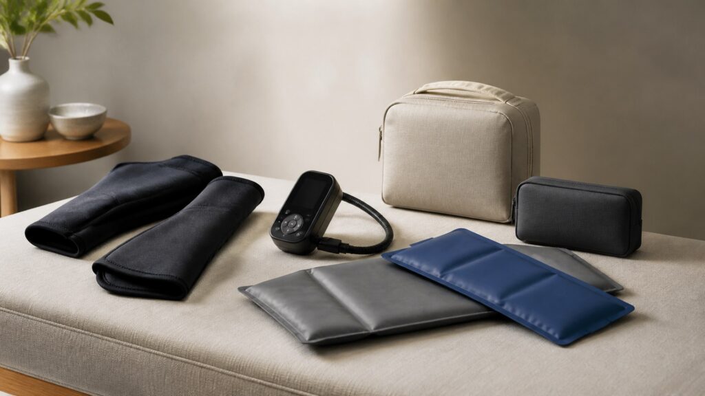 Unbranded compression recovery products arranged for a careful buying comparison