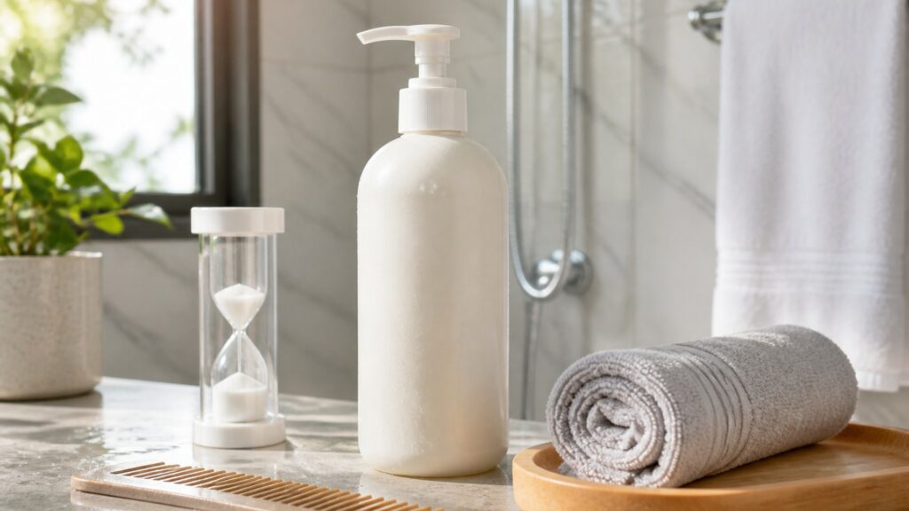 Unbranded editorial arrangement illustrating Conditioner Buying Guide for Daily Wash Routines