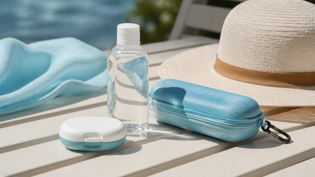 Unbranded contact lens accessories products arranged for a careful buying comparison