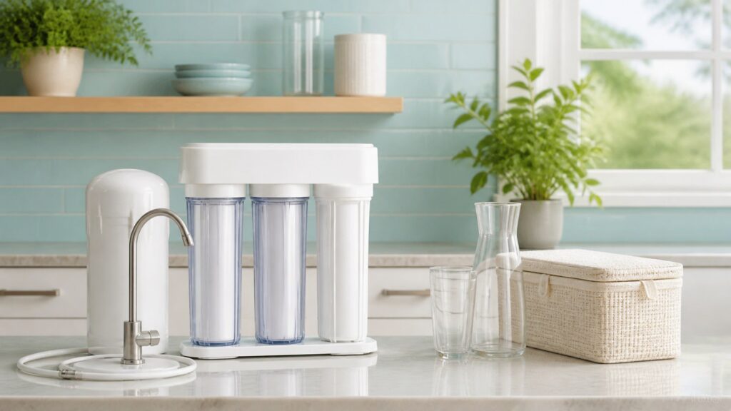 Unbranded countertop water filters products arranged for a careful buying comparison