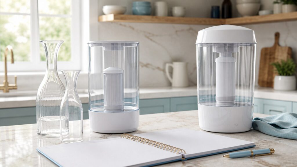 Unbranded countertop water filters products arranged for a careful buying comparison