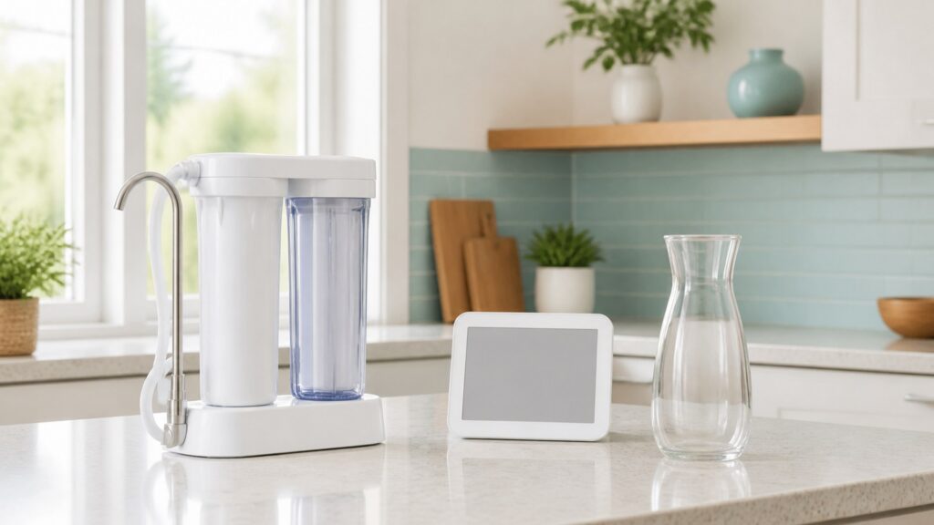Unbranded countertop water filters products arranged for a careful buying comparison