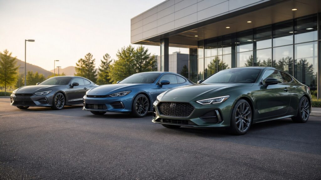 coupe cars shopping setup for new vehicle shopping with practical vehicle-focused details