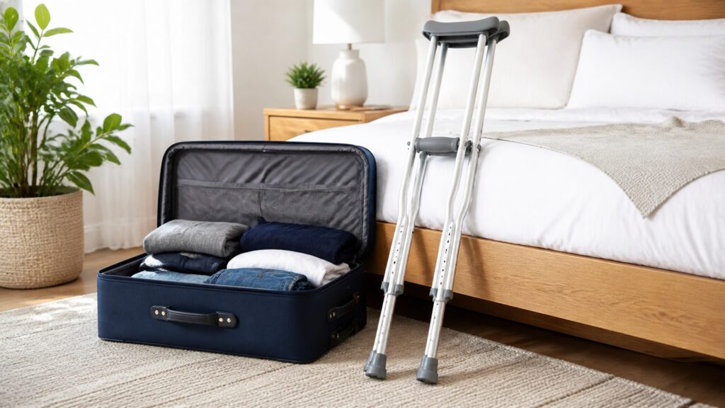photorealistic crutches hero image for Crutches Buying Guide for Travel and Storage Planning