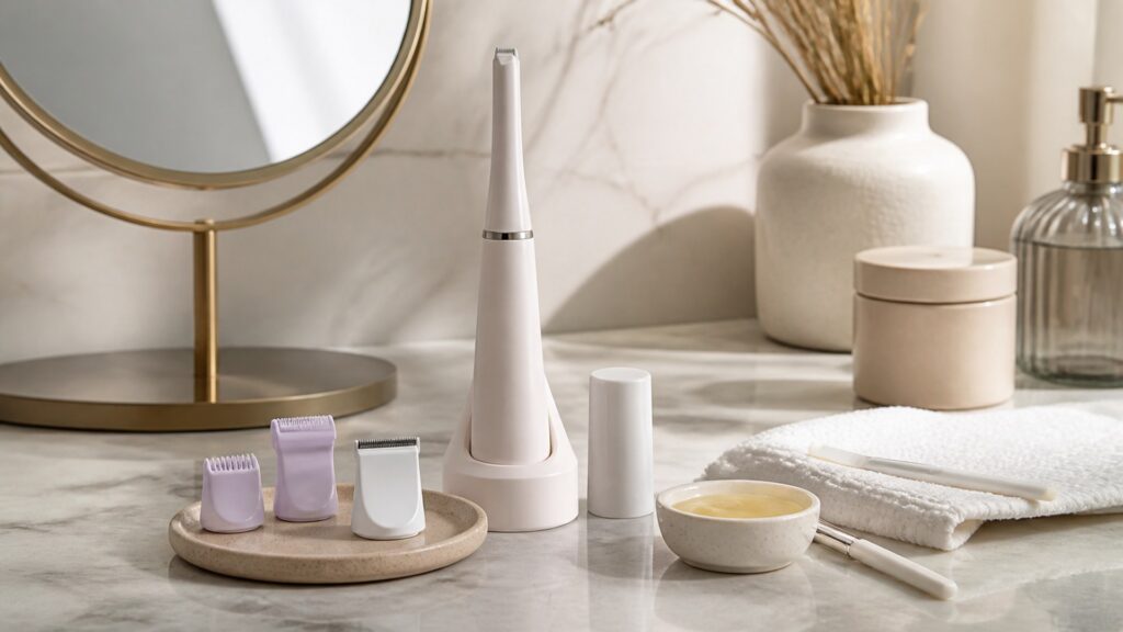 Unbranded dermaplaning devices arranged for a beginner treatment setups buying guide