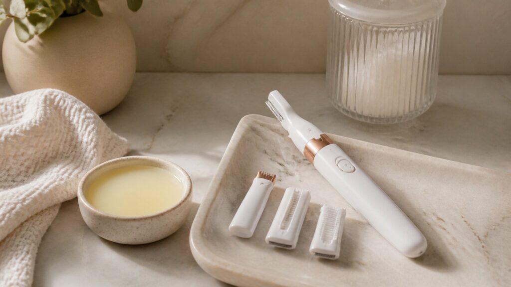 Unbranded dermaplaning devices arranged for a device features and attachments buying guide