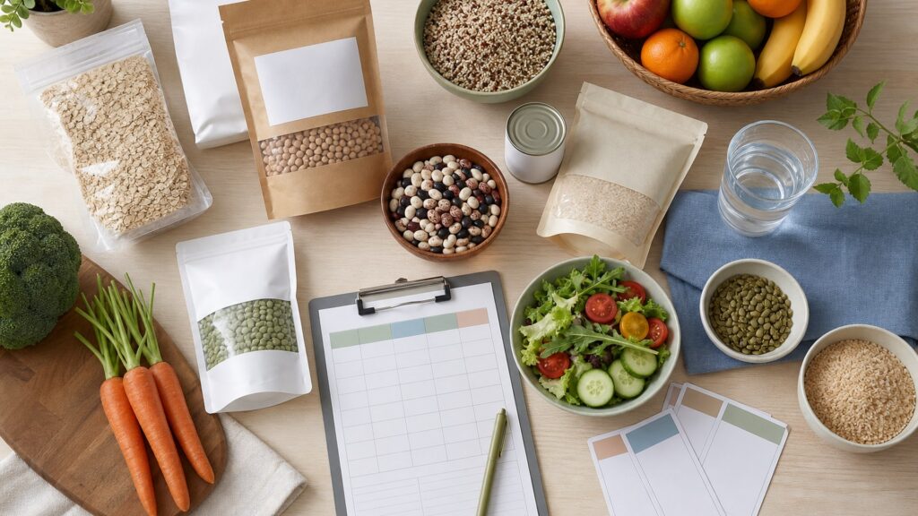 Unbranded diet & lifestyle foods products arranged for a careful buying comparison