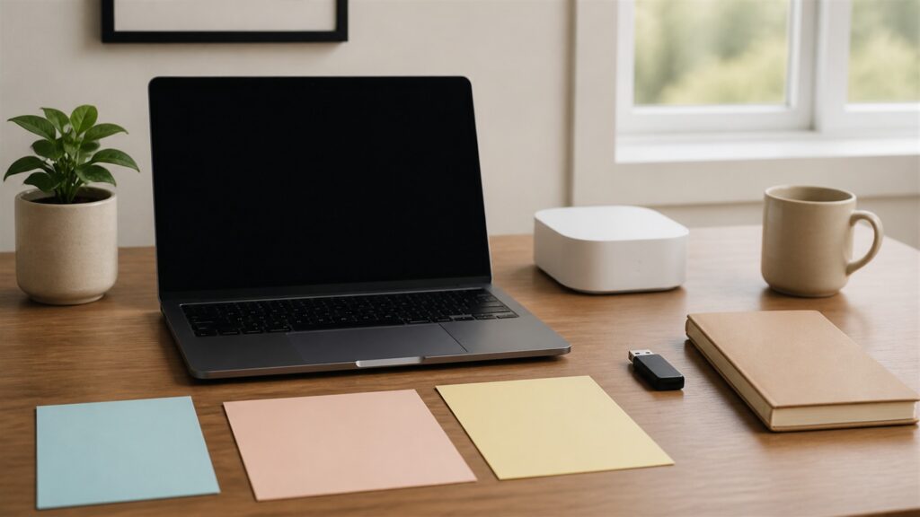 unbranded domain administration workspace with blank portfolio dashboard, network gateway, security key, renewal calendar blocks, and organized domain folders for a small business websites buying decision