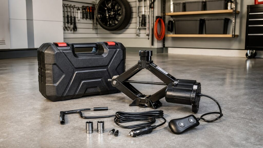 electric car jacks shopping setup for space-saving garage setups with practical vehicle-focused details