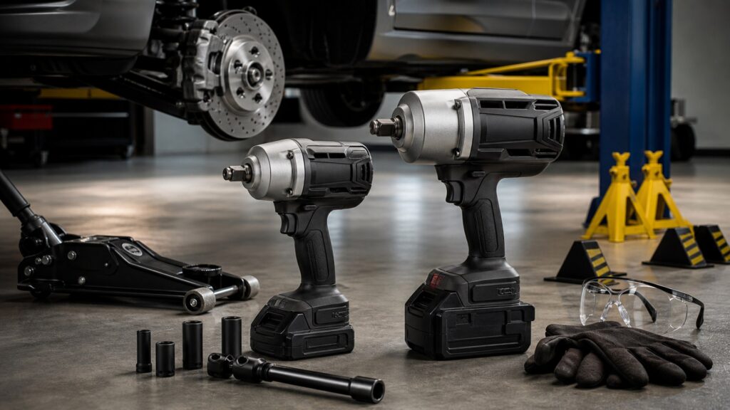electric impact wrenches shopping setup for lift and safety requirements with practical vehicle-focused details