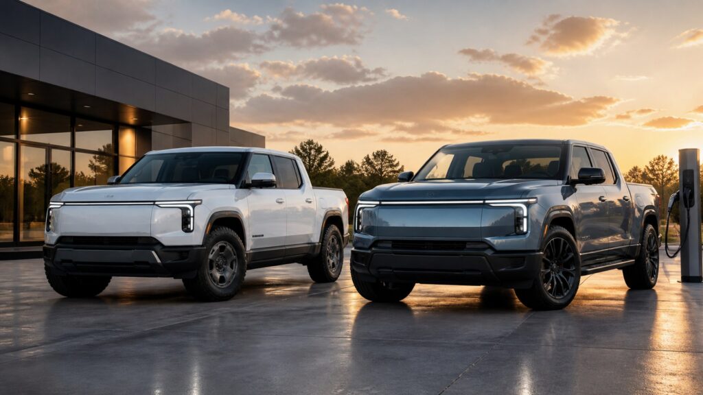 electric pickup trucks shopping setup for lease vs purchase decisions with practical vehicle-focused details