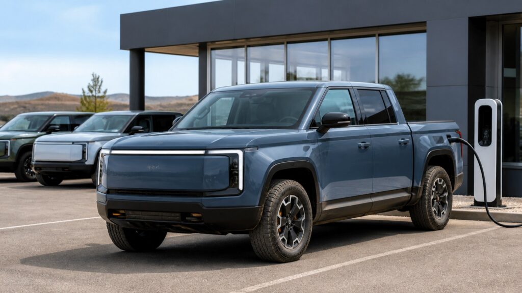 electric pickup trucks shopping setup for new vehicle shopping with practical vehicle-focused details
