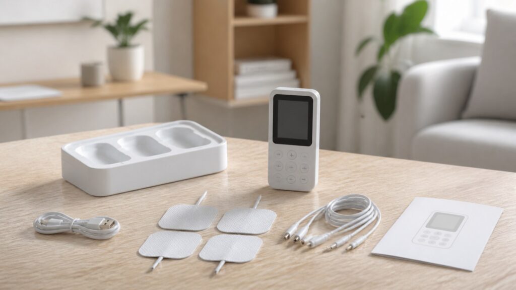 Unbranded electrical pain therapy products arranged for a careful buying comparison