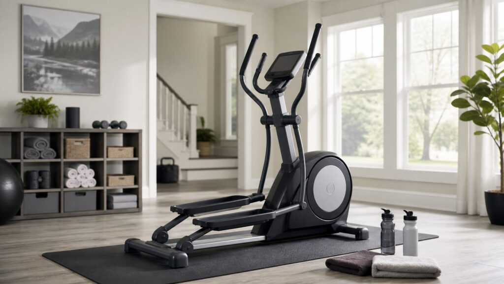 elliptical machines for shared households arranged in a practical buyer guide scene