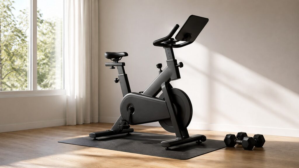 exercise bikes for home workouts arranged in a practical buyer guide scene