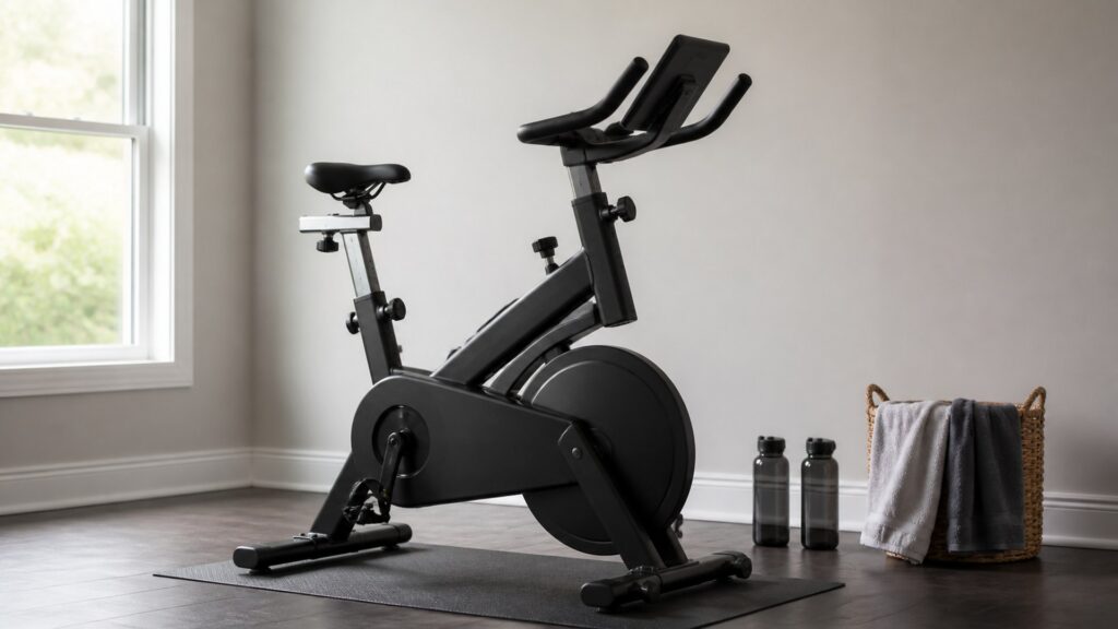 exercise bikes for shared households arranged in a practical buyer guide scene