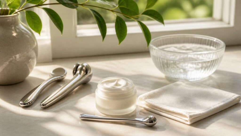 Unbranded eye treatments arranged for a daily routines buying guide