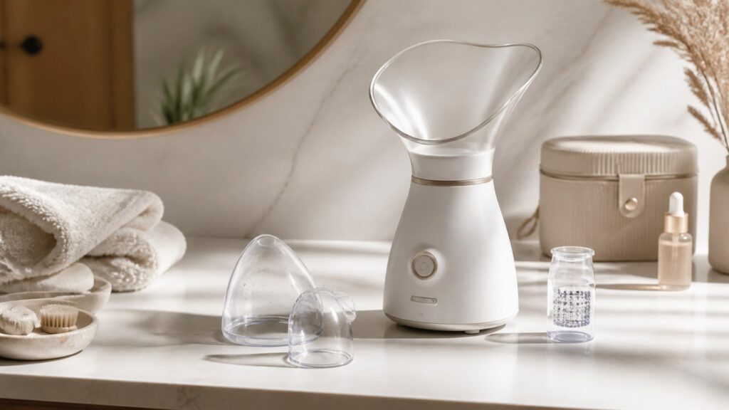 Unbranded facial steamers arranged for a skin sensitivity levels buying guide