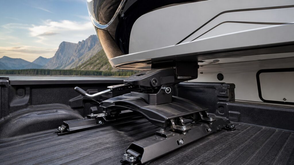fifth wheel hitches shopping setup for rv and boat towing with practical vehicle-focused details