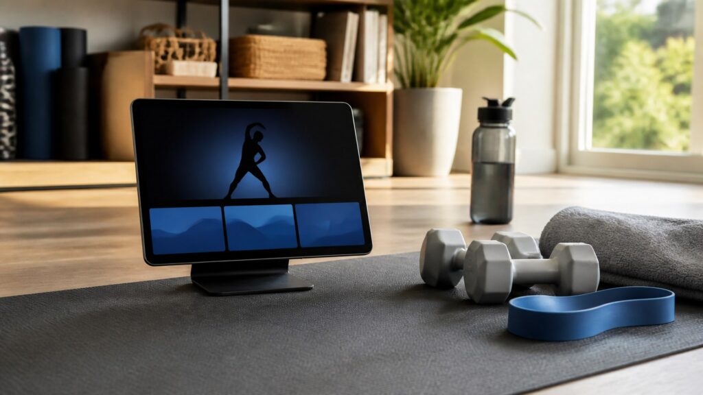fitness training apps for guided workouts arranged in a practical buyer guide scene