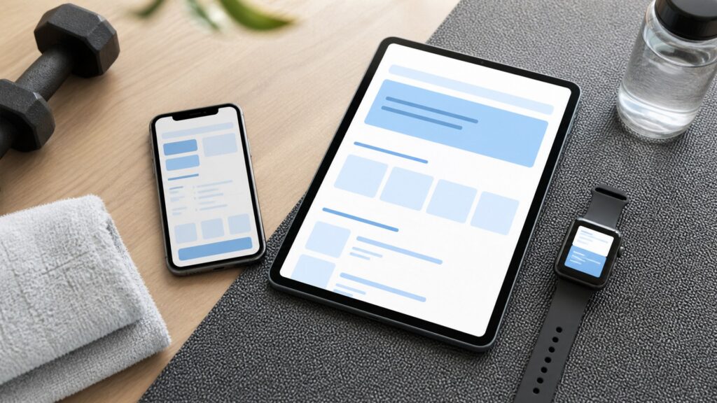 fitness training apps for overall use arranged in a practical buyer guide scene