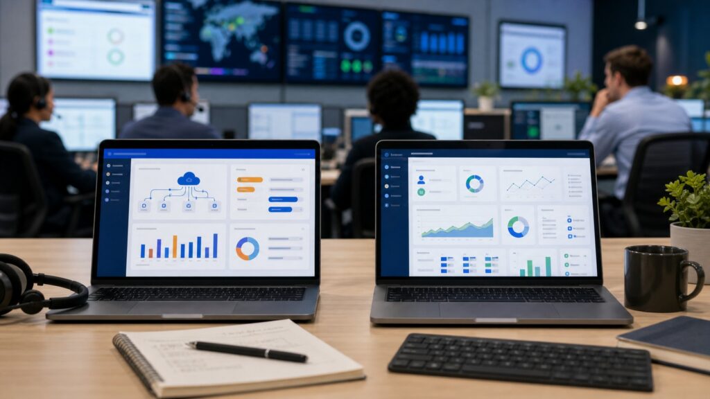 Five9 vs NICE CXone business comparison image
