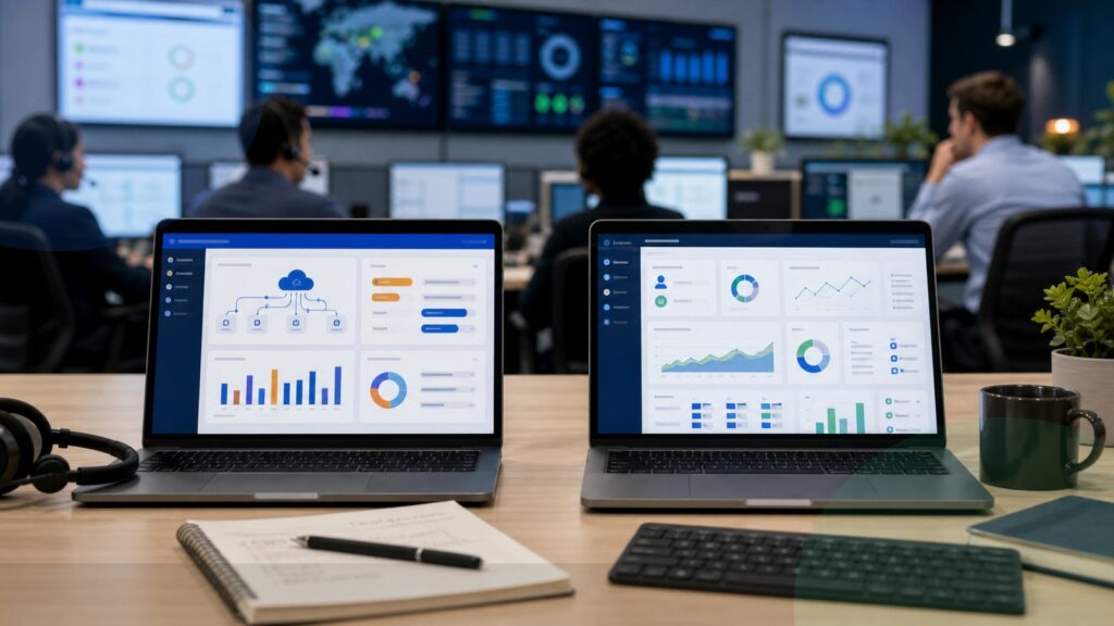 Five9 vs NICE CXone business comparison image