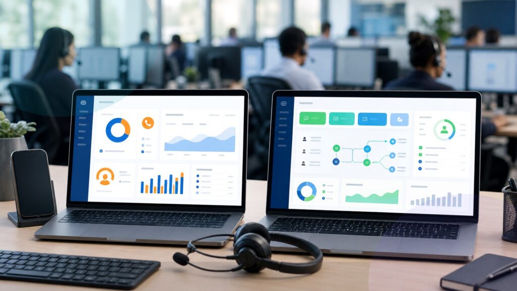 Five9 vs RingCentral Contact Center business comparison image