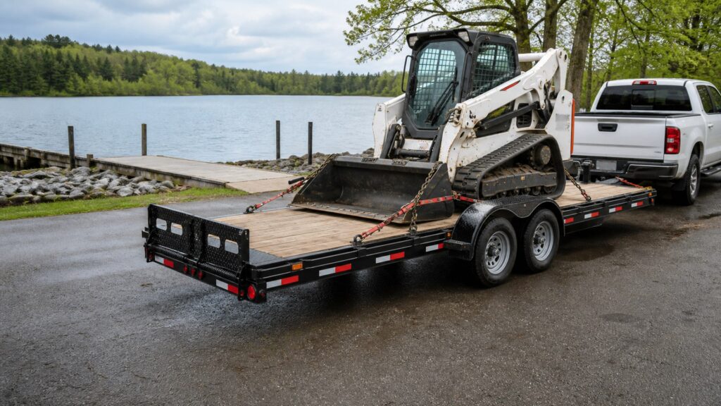 flatbed trailers shopping setup for work truck hauling needs with practical vehicle-focused details