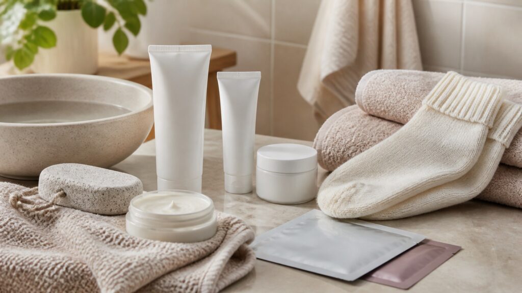 Unbranded foot creams arranged for a dryness, roughness, and comfort buying guide