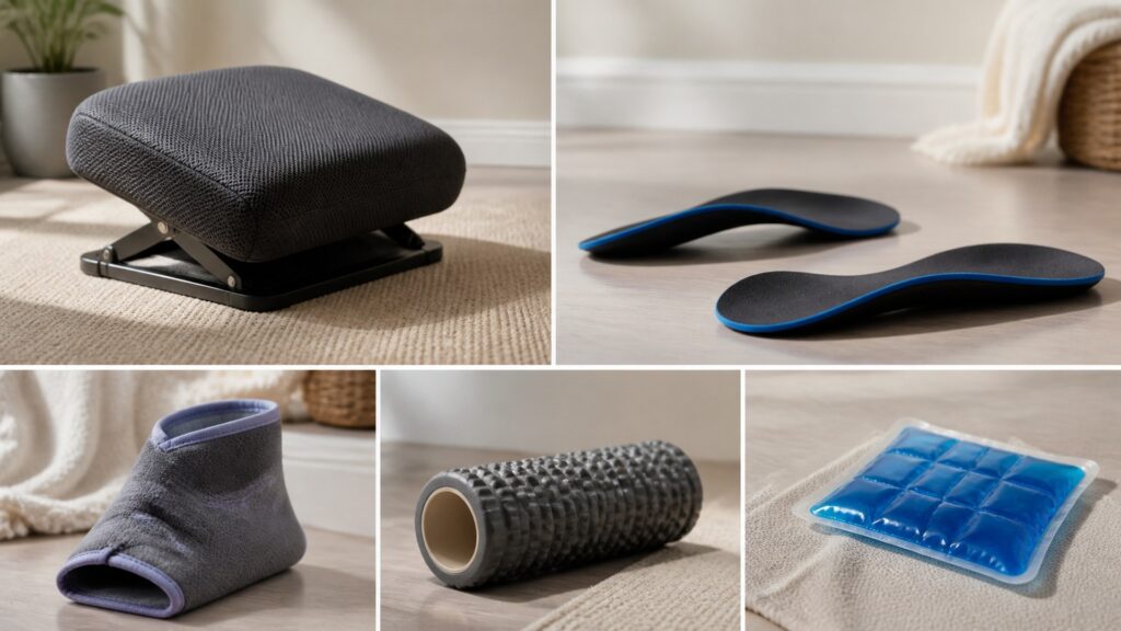 Unbranded foot & leg pain relief products arranged for a careful buying comparison