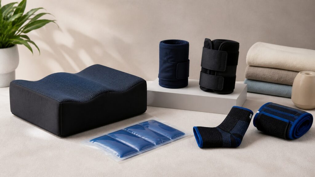 Unbranded foot & leg pain relief products arranged for a careful buying comparison