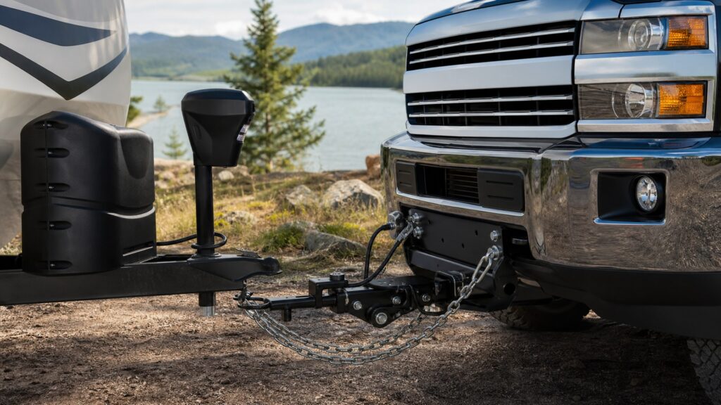 front mount hitches shopping setup for rv and boat towing with practical vehicle-focused details