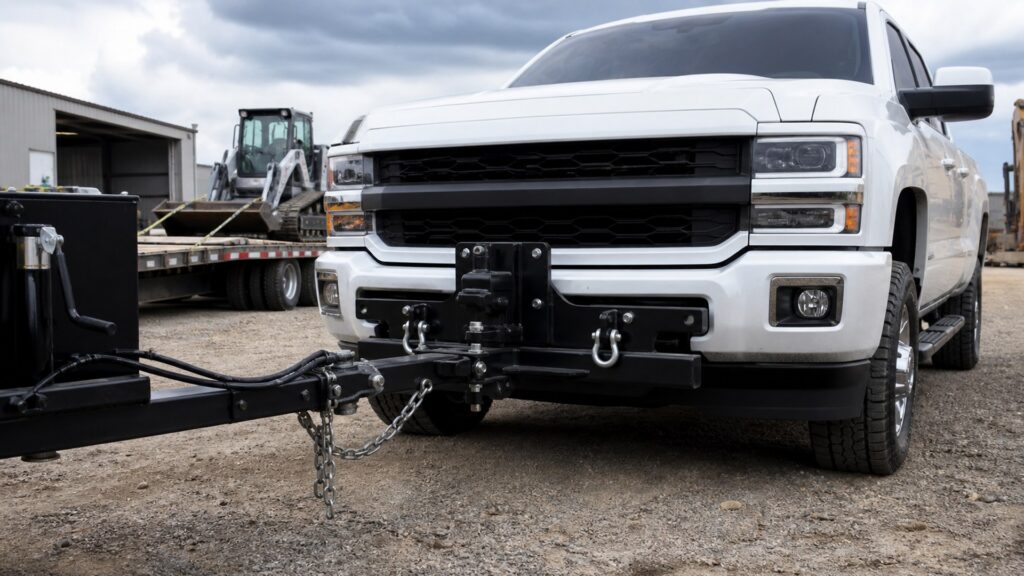 front mount hitches shopping setup for work truck hauling needs with practical vehicle-focused details