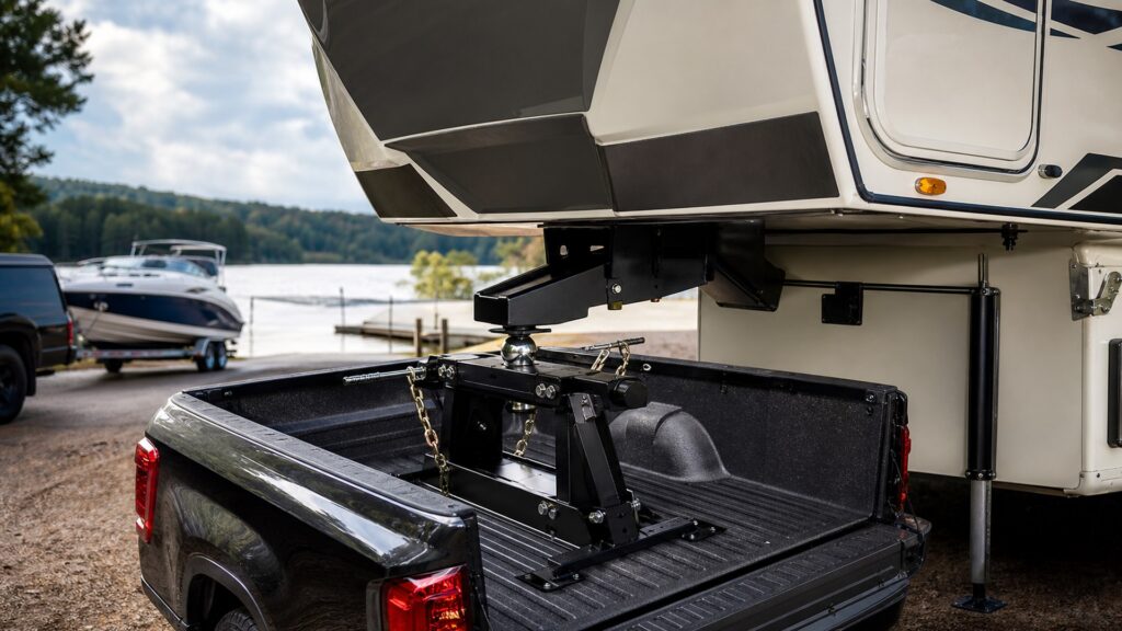 gooseneck hitches shopping setup for rv and boat towing with practical vehicle-focused details