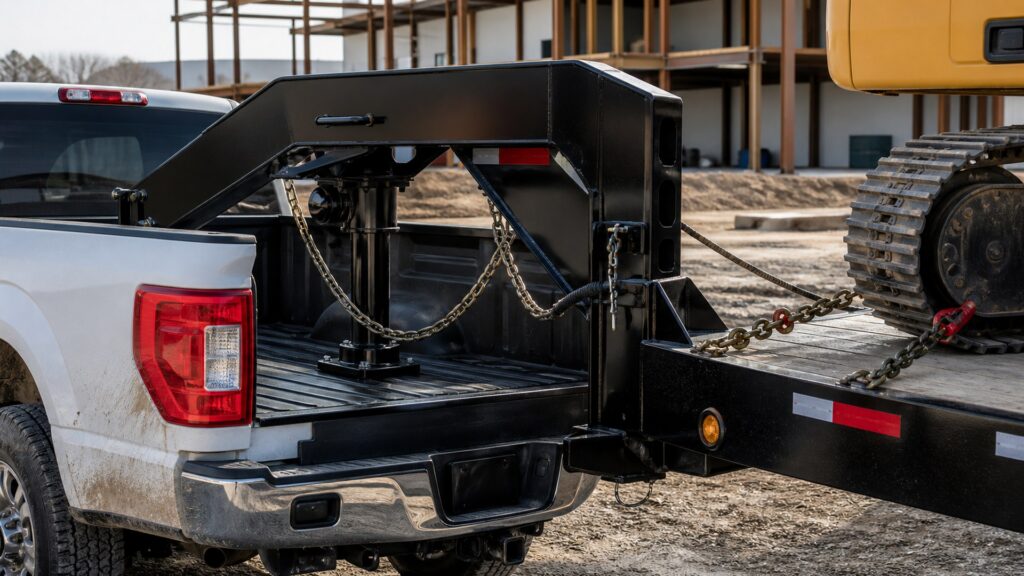 gooseneck hitches shopping setup for work truck hauling needs with practical vehicle-focused details