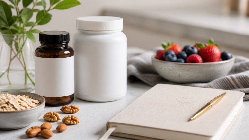 Unbranded gut health supplements products arranged for a careful buying comparison