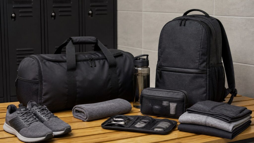 gym bags for overall use arranged in a practical buyer guide scene